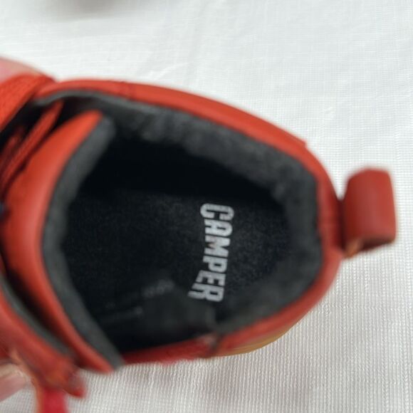 Camper Boots Baby 5.5 (22) Brutus Red Leather Ankle Lace Up Zipper Hiking - Picture 9 of 11